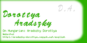 dorottya aradszky business card